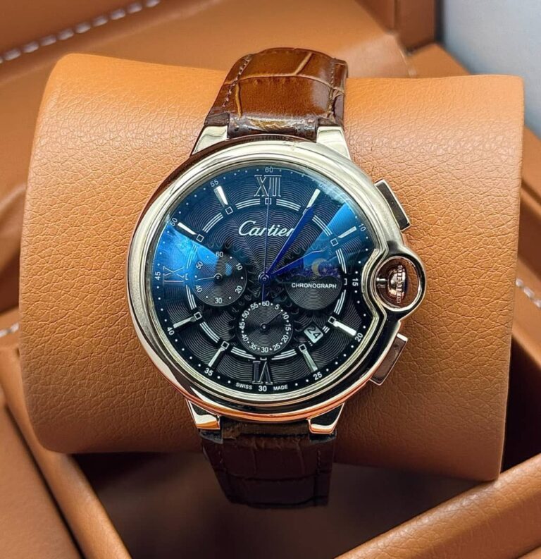 CARTIER CHRONOGRAPH LEATHER STRAP WATCH